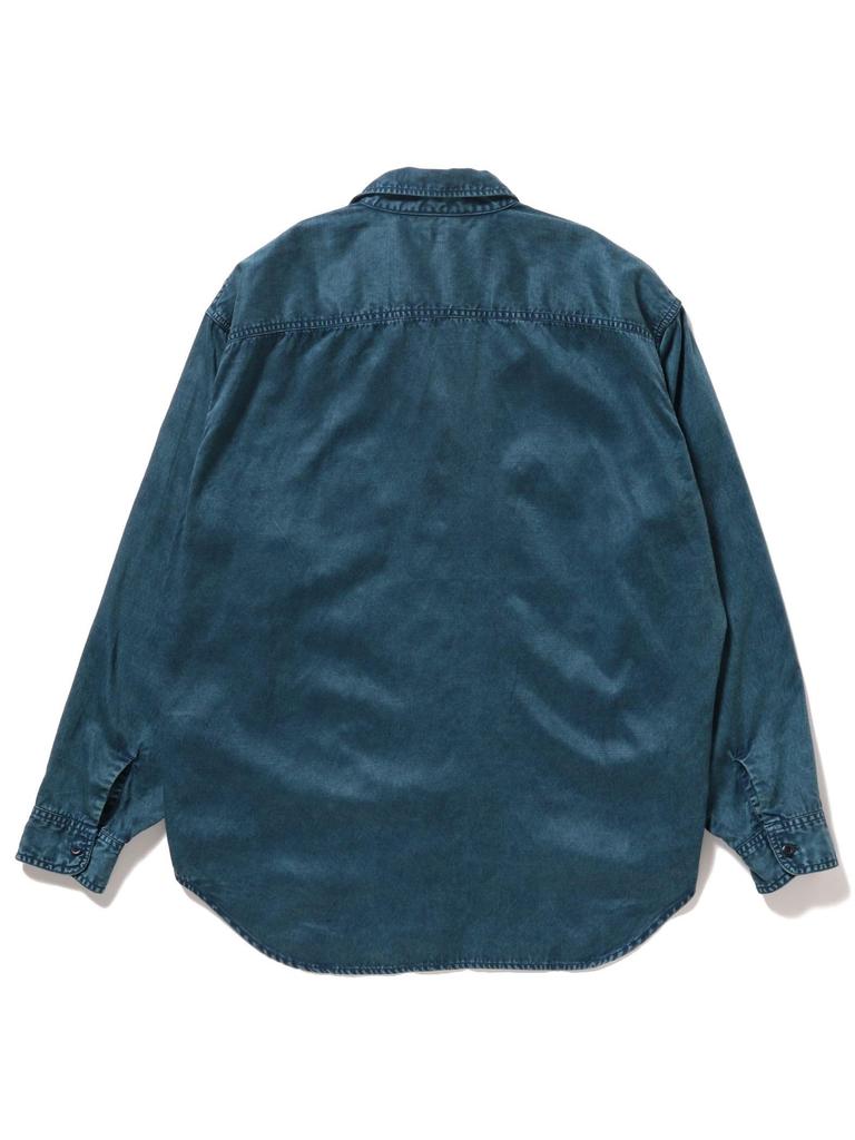 BEAMS Fade Work Medium Men's Shirt, Blue,