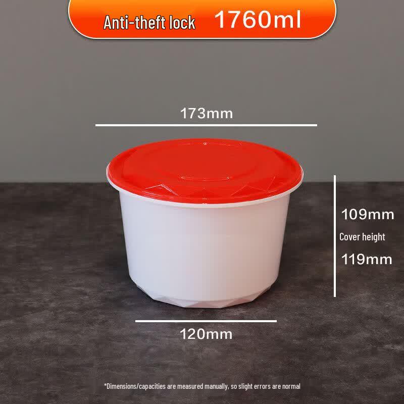 Qiwai Round Disposable Food Container with Anti-theft Lock