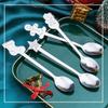 Christmas Gifts Coffee Spoons Stainless Steel Nordic Style Dessert Spoon Tableware Kitchen Accessories New Year Gift Decorations