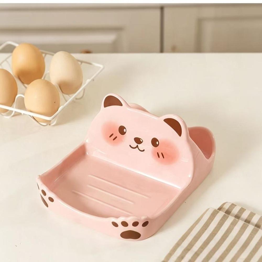 Bear Shape Design Lid Holder Non-Slip Pot Lid Rack Kitchen Counter Organizer  Kitchen Counter