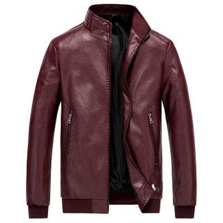 Men's large size autumn and winter agent PU leather jacket WISH trend explosion