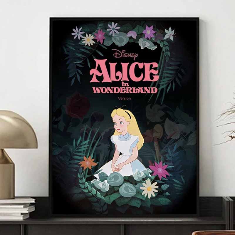 Disney Diamond Painting Alice in Wonderland Themed Illustrations 5D Diamond Painting Art Embroidery Cross Stitch Room Decoration