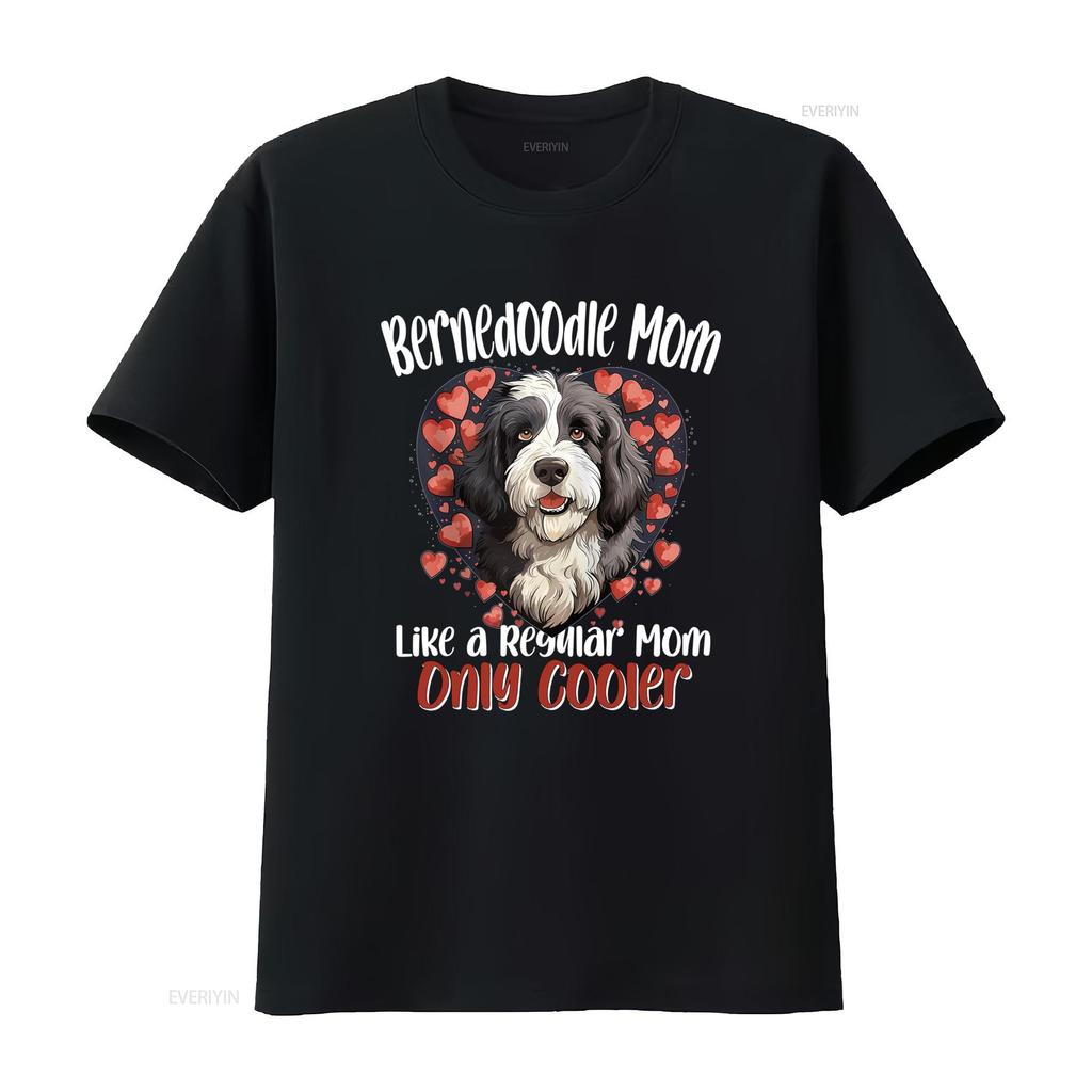 Bernedoodle Mom Like a Regular Only Cooler Dog Breed Pet T Shirt Vintage Washed Breathable Slightly Fashion Casual Comfortable