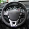 All Black Sewing Leather Steering Wheel Cover For Volvo V40 XC60 S60 LV60 S80L