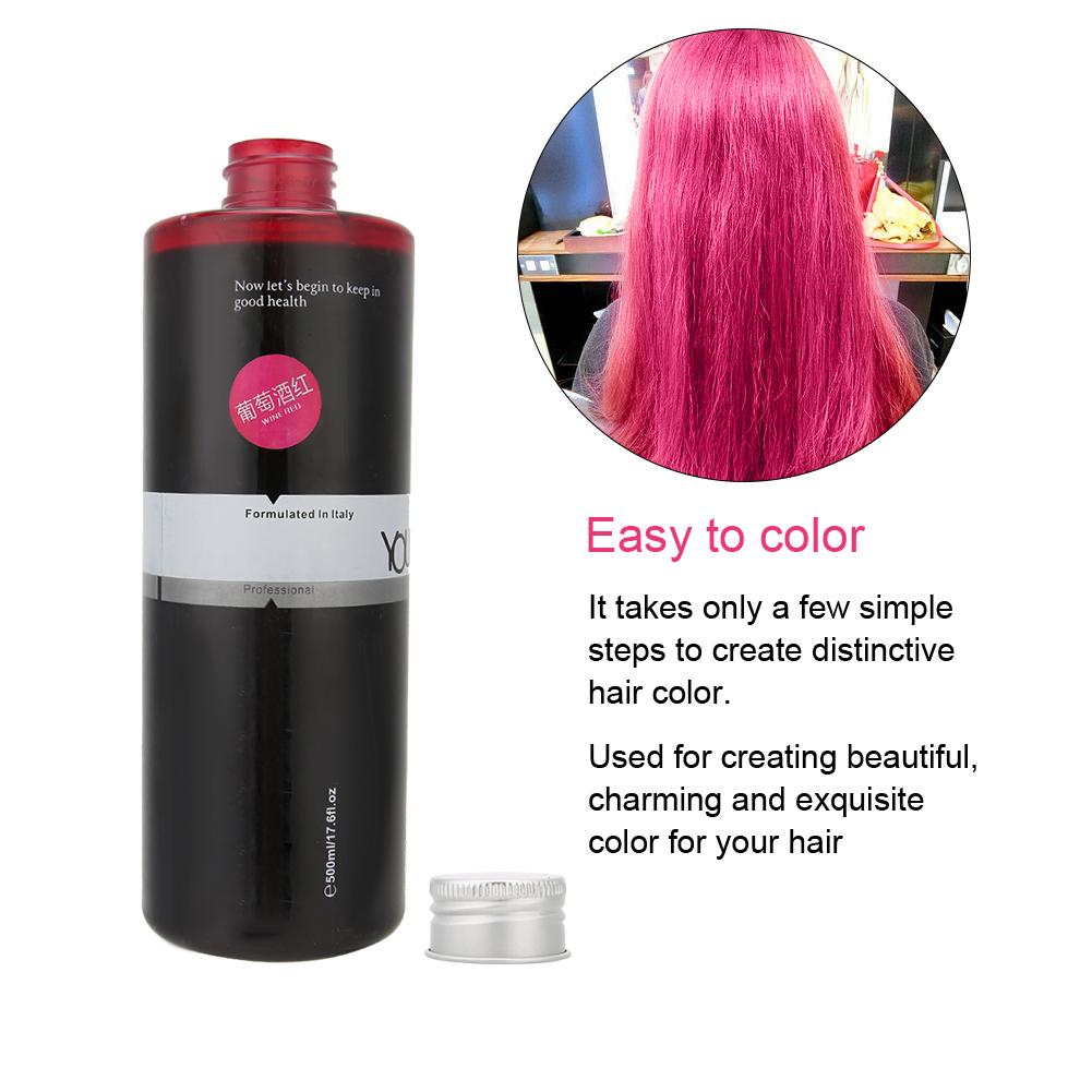 Professional DIY Hair Dye Coloring Cream Barber Shop Hair Dyeing Cream Wax 500ml (Wine Red)Wine Red