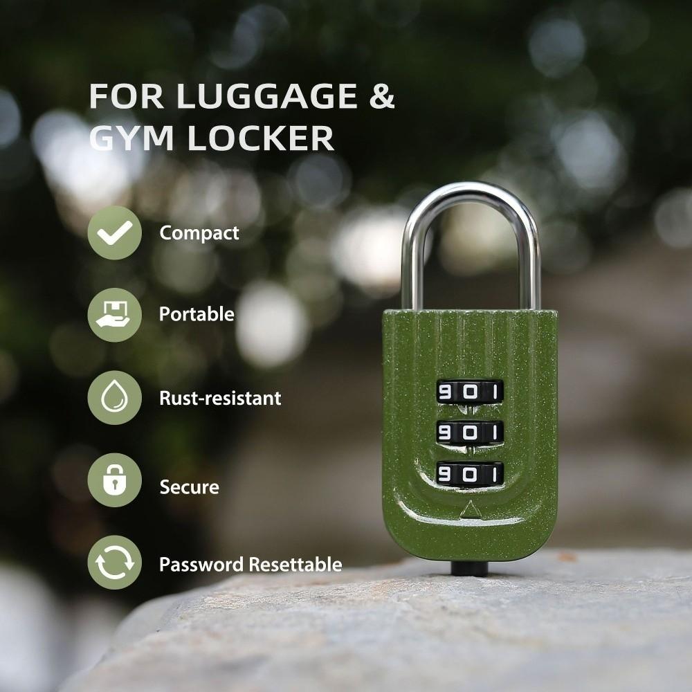 Zinc Alloy 3 Digit Password Lock Anti-theft Secure Suitcase Security Coded Lock Luggage Combination Lock Travel Outdoor Tools