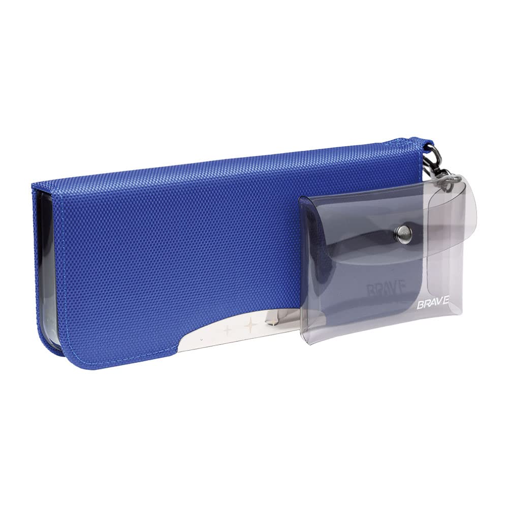 Sonic Brave Allock Slim Pencil Case with Clear Double-Sided Pouch, Blue, FD-5670-B