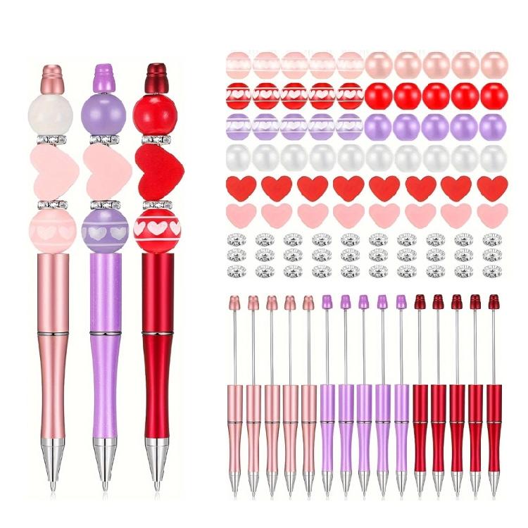 

121Pcs DIY Beadable Ballpoint Pen with Craft Beads, Rhinestone Beads 1