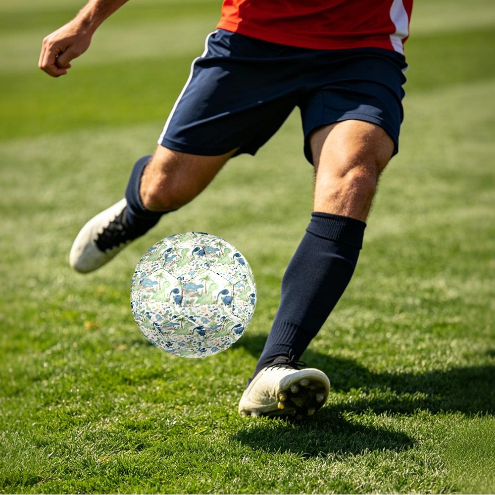 1pc Dinosaur Adventure Theme Soccer Ball Football, Size 5, Lightweight PVC, Outdoor Training Soccer Ball,Gift c6578