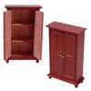 1:12 Miniature Dollhouse Red Birch Wardrobe Mini Wooden Furniture Doll House Decoration