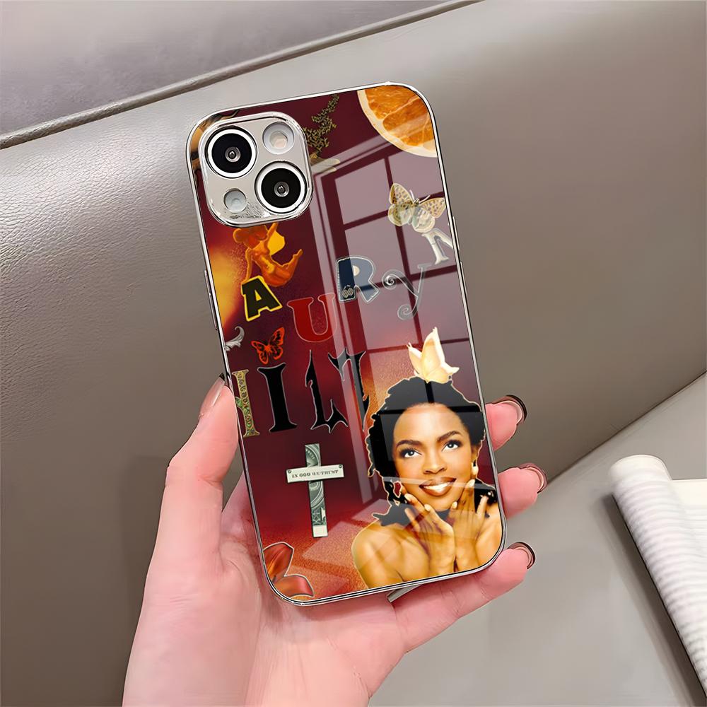 L-Lauryn Hill Phone Case For IPhone 17 Pro Max 15 Pro 16 14 Plus 12 13 Mini 11 Pro Shockproof Electroplated Glass Cover