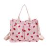 Strawberry Printed Tote Bag Cute Large Capacity for Commuting Grocery Travel Pink