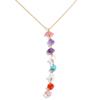 Yhpup Fashion Stainless Steel Colorful Stone Y Chain Necklace Pendant for Women Charm 2026 Summer Handmade Jewelry Wholesale