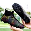 New Football Shoes High-top Long Nails Gold Camouflage Professional Sneakers Broken Nails Non-slip Adult Men's and Women's Football Shoes