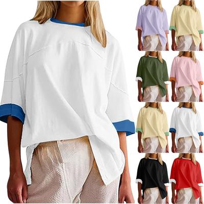 Γυναικεία Μπλουζάκια Καλοκαιρινά Βασικά 3/4 Μανίκι Χαλαρή Εφαρμογή Βαμβακερά T-Shirts Μοντέρνα Τοπ