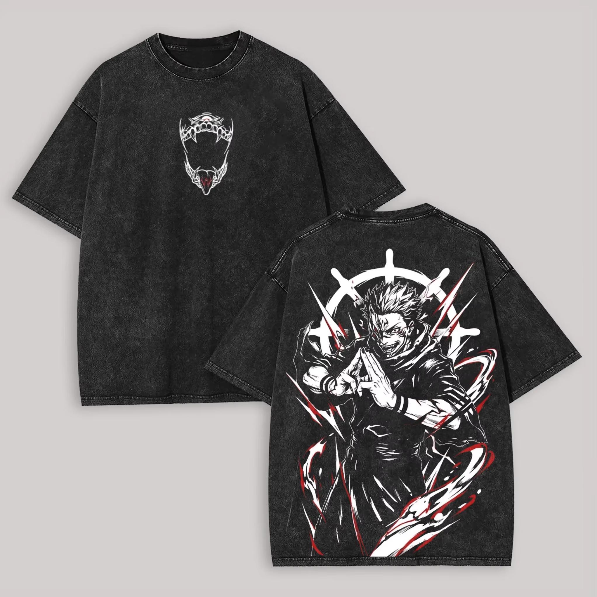 

Ryomen Sukuna Jujutsu Kaisen T Shirt Anime Gothic Yk Washed Tshirt Summer Short Sleeve Top Cotton Tees Men Unisex Clothing M
