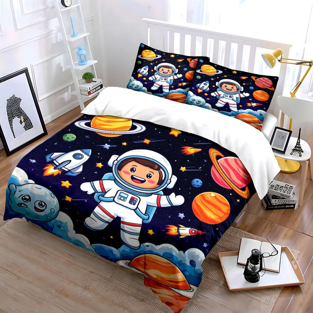 Astronaut Space Exploration Set Multiple Sizes Kid'S And Adults' Bedroom Exquisite 3Pc Bedding Set, Gift