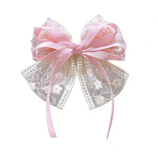 Hairpin Soft Embroidery Lace Splicing Ribbon Bowknot Decor Girl Hair Pin Gentle Hairstyles Side Hair Clips Hair Accessory