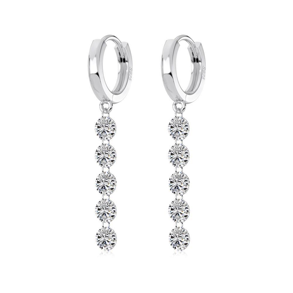 Japanische & Koreanische S925 Sterling Silber Geometrische Zirkon Ohrstecker für Damen - Elegantes, Vielseitiges, Leichter Luxus Modeaccessoire