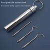 Stainless Steel Oral Cleaning Tooth Flossing Toothpick Set Portable Toothpick Floss Teeth Cleaner with Storage Tube