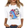 Pullover da donna con colletto stampato, manica a tre quarti, casual e alla moda