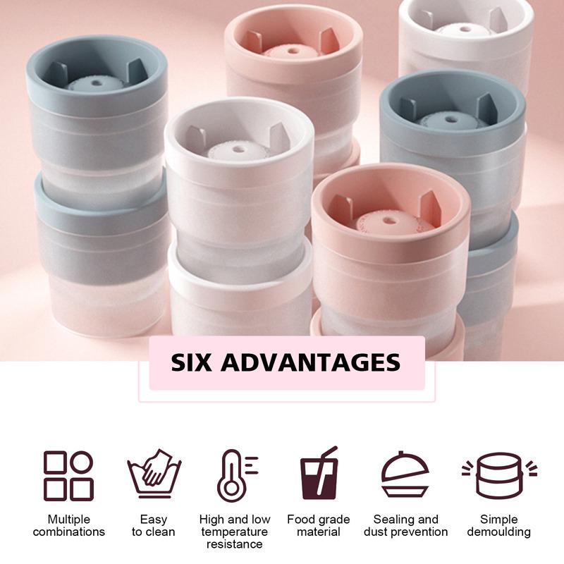 Silicone Sphere Ice Cube Mold Kitchen Stackable Slow Melting Diy Ice Ball Round Jelly Making Mould For Cocktail Whiskey Drink