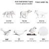 Kids' Arctic Animal Model Set: Polar Bear, Arctic Hare, Reindeer & Beluga Whale