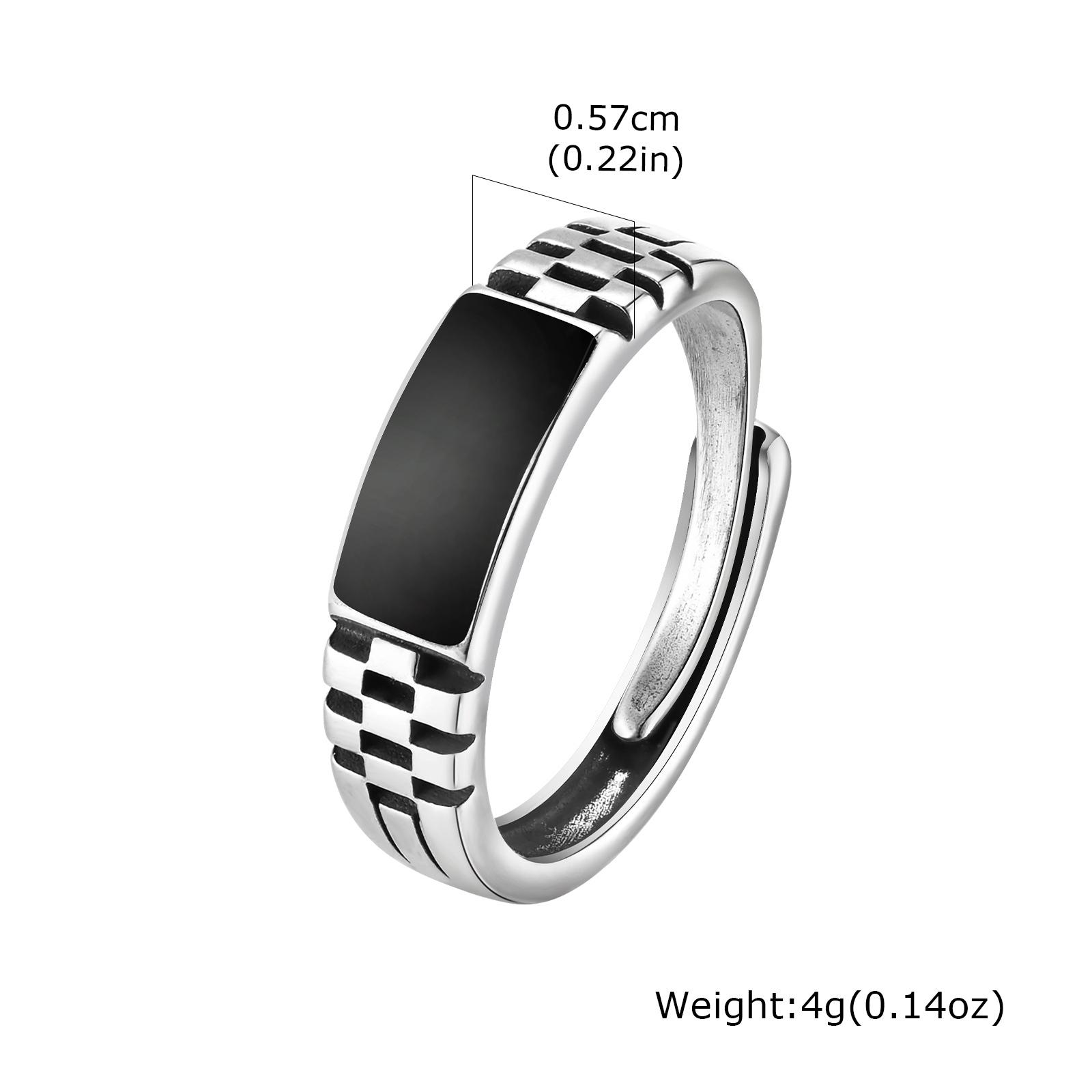 

Vnox Мужские открытые кольца, Кольцо-печатка с черной эмалью, Кольцо на палец с канавками в виде часового браслета, Регулируемые украшения