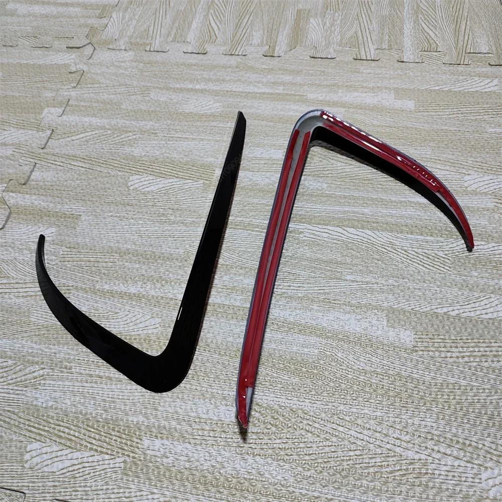 Front Fog Lamp Eyebrow Wind Knife For Tesla Model 3 2017-2023 Gloss Black Fog Lamp Trim Carbon Look Blade Trim Bodykits Tuning