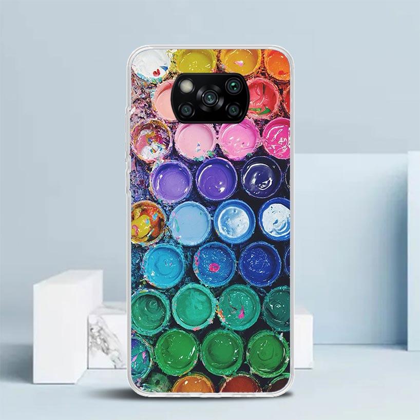 Watercolors Set Paint Palette Painting Box Soft Cover for Xiaomi Poco F7 Ultra X7 X6 X5 Pro M7 Phone Case Redmi 15 15C 13 13C 12