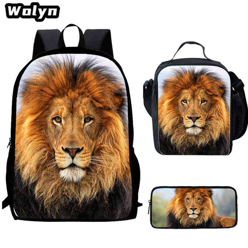 Lion King Schoolbag High Definition Printing Multi-Function Cross-Border Burden Reduction Large Capacity Backpack