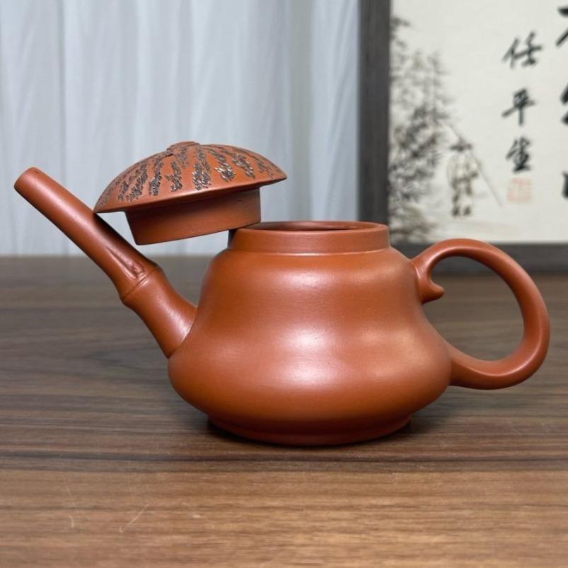 Chinese-style Retro Red Clay Teapot Handmade Tea Brewing Device Gongfu Teapot Single-person Fisherman Teapot Long-spouted Teapot