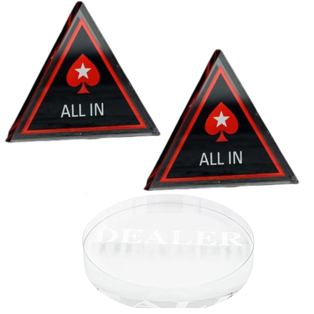 Coverluck Poker All-In Dealer Button Texas Hold em Poker Set Chips ALL IN Button