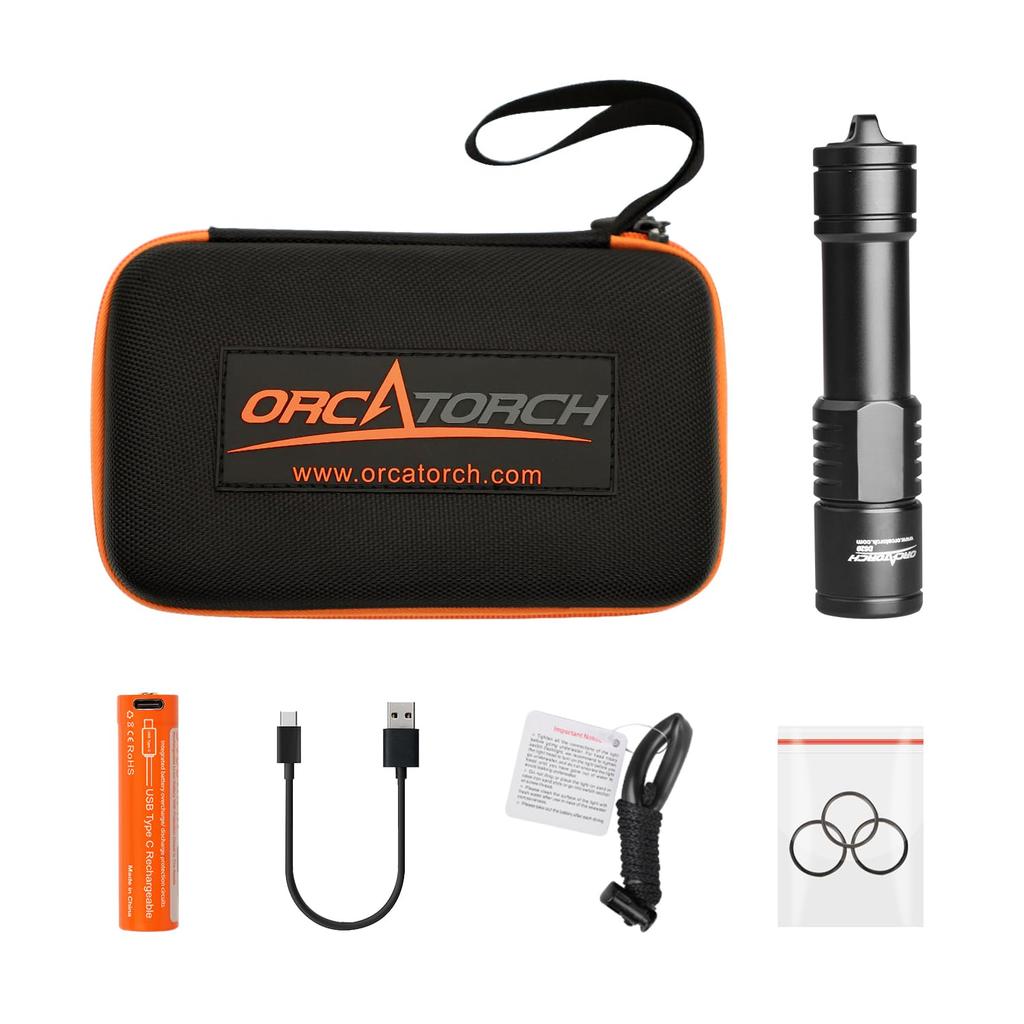 ORCATORCH D520 Diving Light, Professional Underwater Flashlight, Ultra-Bright, 150m Range, 1000 Lumens, Waterproof, Stormtrooper Diving Light