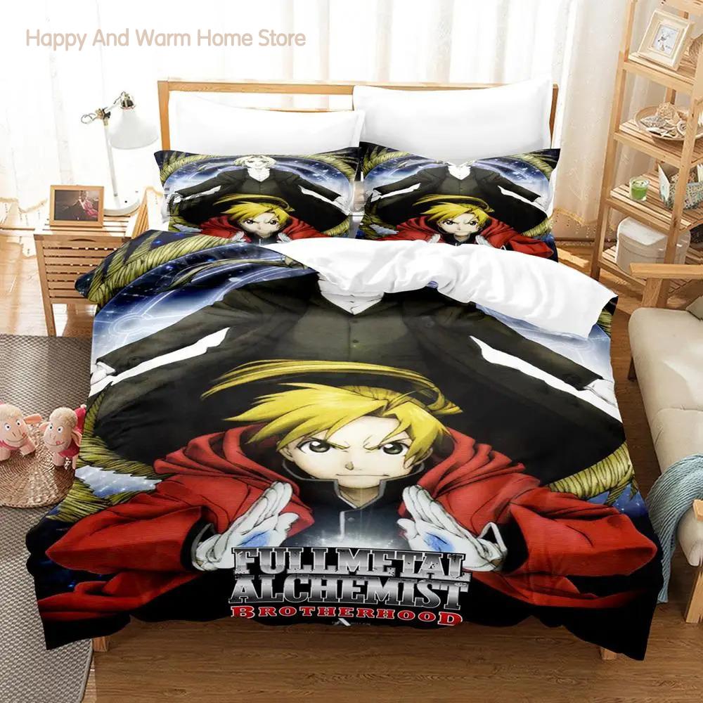 Neues Anime Alchemist Bettwäscheset Einzelbett Twin Full Queen King Size Bettset Aldult Jungen Schlafzimmer Bettbezugsets Anime Bettlaken Set