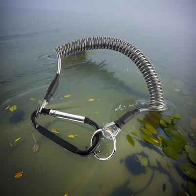 Einziehbare Angelköderklemme aus elastischem Stahlkabel mit Anti-Verlust-Federseil