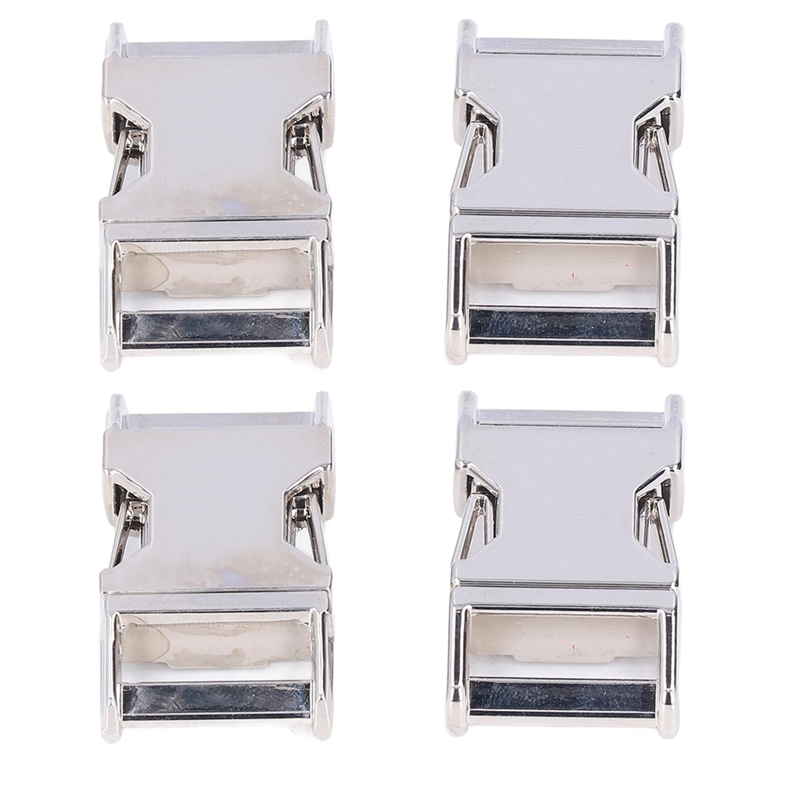 4Pcs Side Relse Buckle 25x47mm Zinc Alloy Glossy Wide Application Metal Buckle for Backpack Dog Collar
