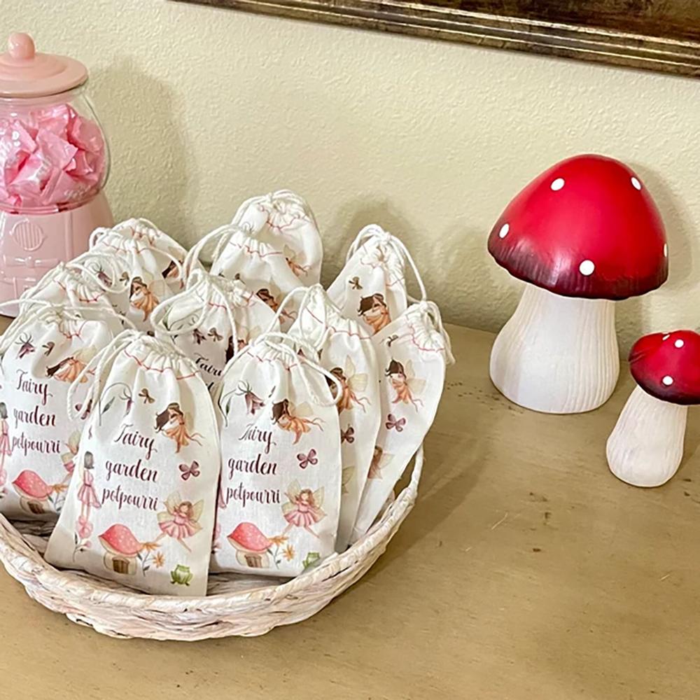 5Pcs Personalized Fairy Birthday Gift Party Favor Bag Drawstring Gift Bags Wedding Bachelorette Baby Shower Birthday Party Favor