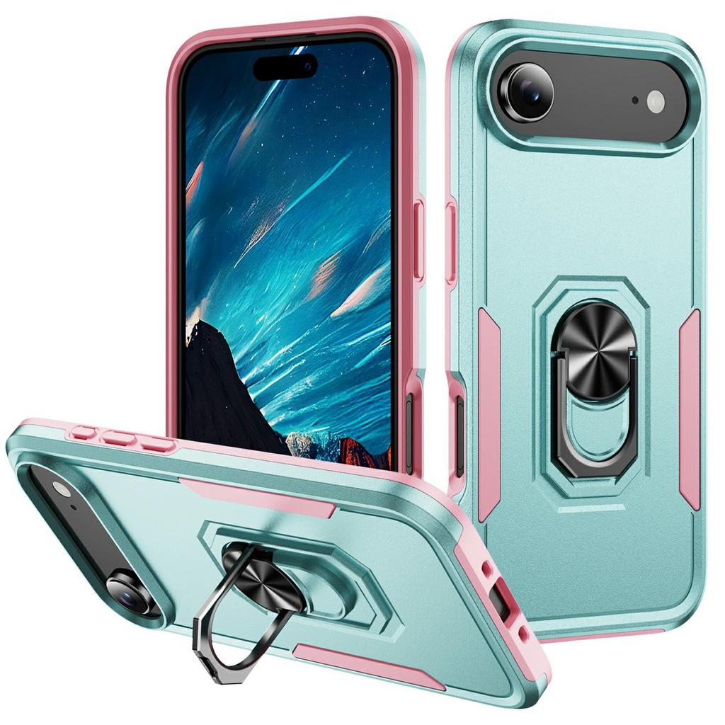 For iPhone Air Case Military Grade Ring Kickstand PC + TPU Phone Cover