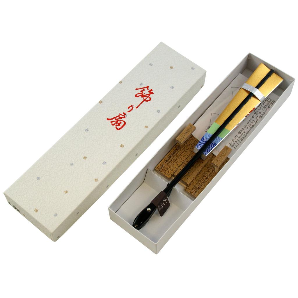 Osaka Choseido Dekoracyjne Składane Calowe Wykonane w Oryginalnym Zestawie z pachnącym w papierowym pudełku ze stojakiem na wachlarz Wachlarz Ręczny, 9,5 (29 cm), Japonia, wachlarz w stylu Kyoto,