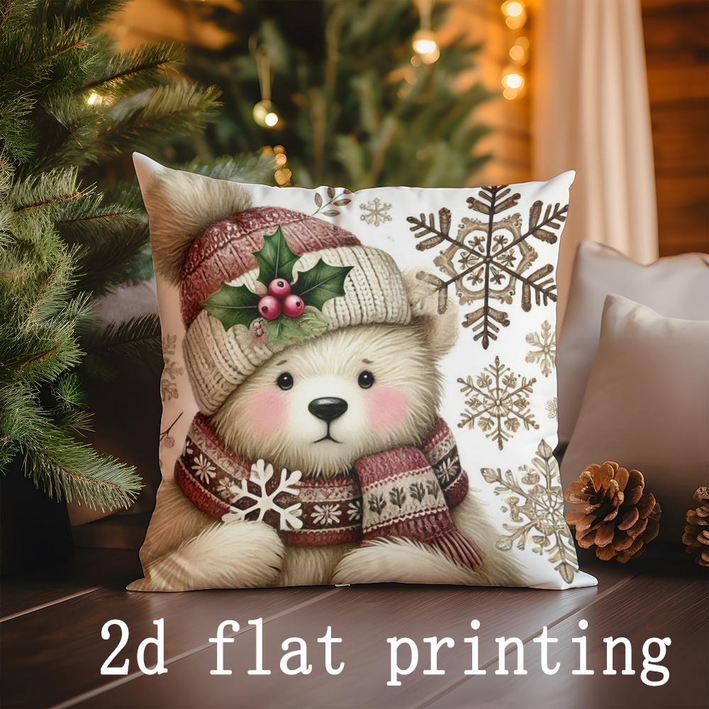 Home Decor Christmas Pattern Printed Pillowcase Suitable For Sofa Bedroom Car Pillow Cover Cushion Rectangular Back Cushion