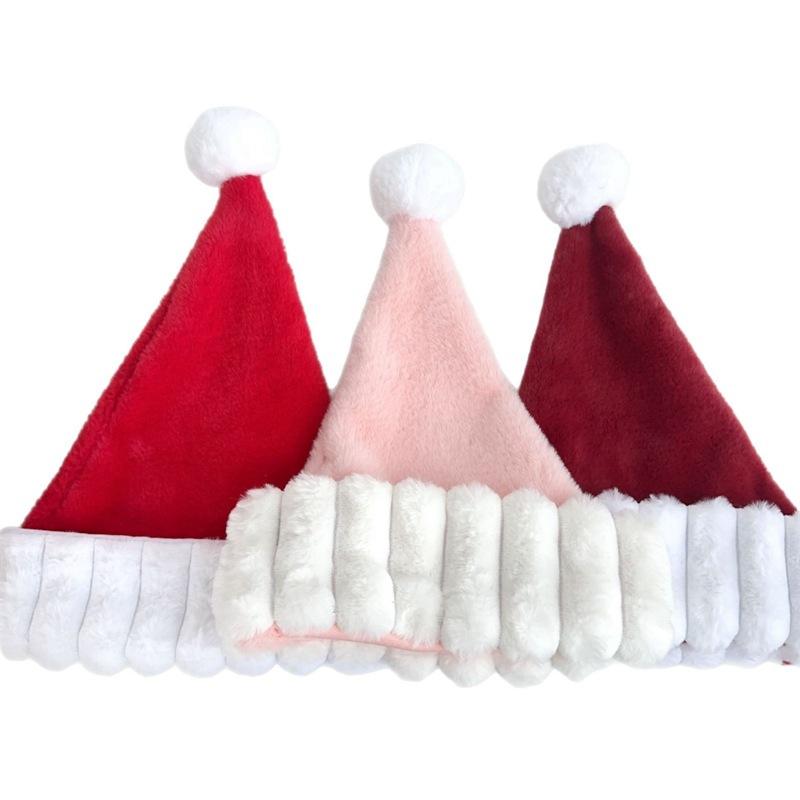 New Arrivals Plush Santa Claus Hat Smooth-Grain Fur Thickened Adult Party Christmas Hat