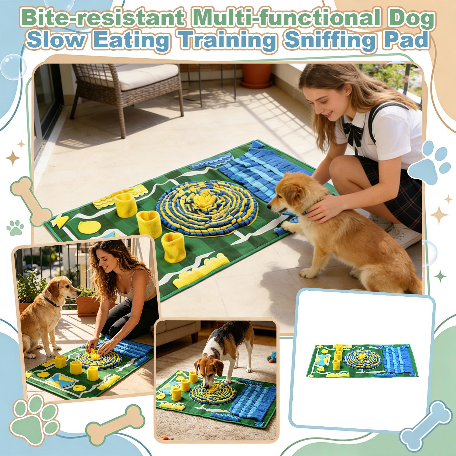 Dog Snuffle Mat For Large Small Dogs, Interactive Dog Puzzle Toys For Boredom And Stimulating, Slow Feeder Dog Sniffing Mat For Nose Work Training One Size