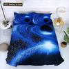 Galaxy Theme Blue Purple Design Duvet Cover Full Size For Girls Boys Teens Kids Gifts Starry Dream Sky Bedding Set Room Decor