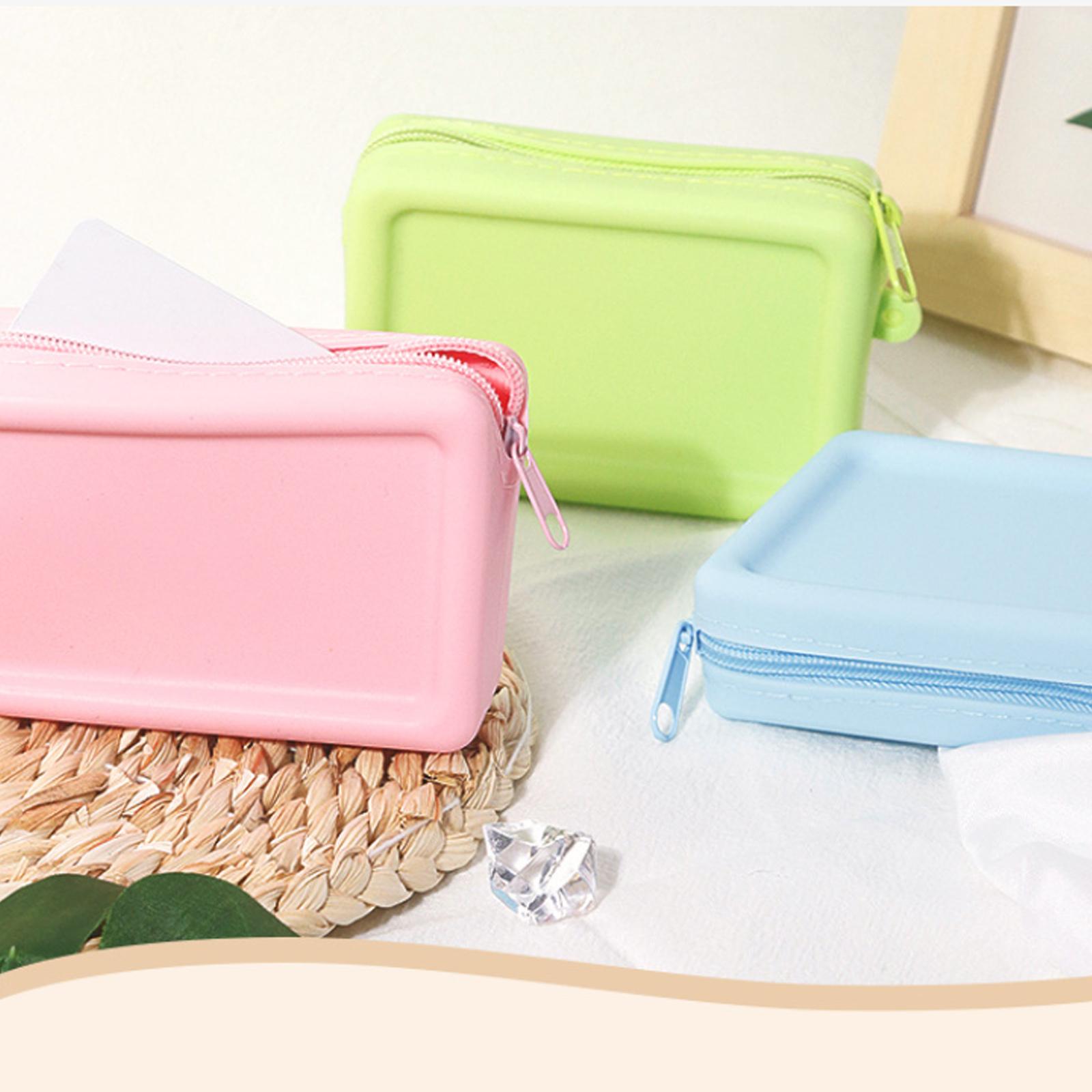 

Silicone Organizer Cosmetic Bag Portable Waterproof Smooth Zipper Earphone Bag Macaron Color Wallet Coin Purse Students чёрный