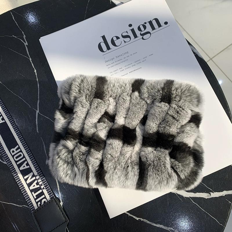 Rex Rabbit Hair Neck Cover Women's Winter Elastic Mesh Scarf Headband Versatile Real Fur Plush Headgear Children's Scarf