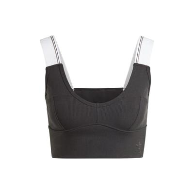 Originals Tape Bra Top Color Block Shoulder Strap Knitted Casual Sports Bra Women Underwear Black IT7299