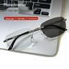 Premium Men's Rimless Photochromic Reading Glasses with Anti-Blue Light for Driving, Fishing, Outdoor UV Protection, and Stylish Appeal