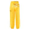 Girls Ethnic Dance Trousers Sequined Dots Design Chiffon Fabric Elastic Waist Bloomers Performance Pants