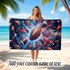 American Football Theme Beach Towel Personalized Custom Name & Text Soft Quick Dry Beach Towel for Swimming Travel
